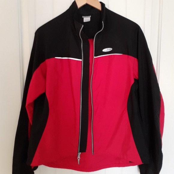shebeest Full Zip Cycling Jacket Red Black Size L - Picture 4 of 11